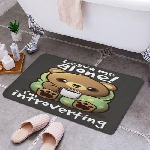 Introvert bear 3D Print Doormats Rectangle Non-Slip DoorMat Bedroom Kitchen Entrance Print Door rugs Dropshipping