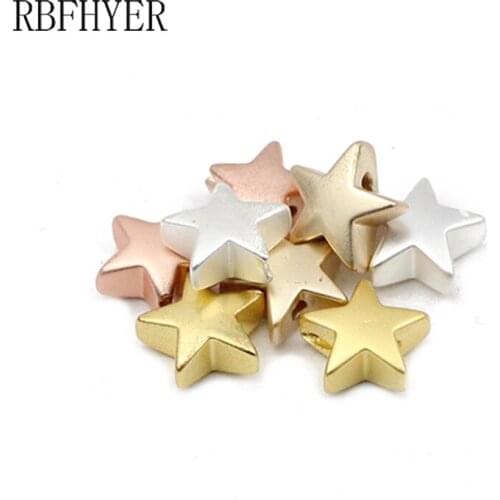 Five-pointed star Matte Rose Gold Silvers Natural Hematite Stone Charm Loose Spacer Beads For Jewelry Making DIY bracelets