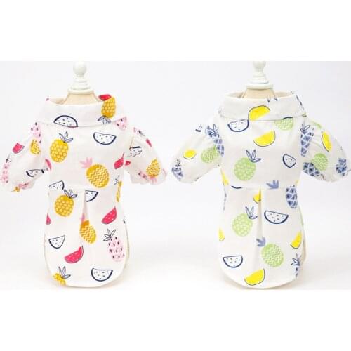 Pineapple Dog Shirt Summer Small Dog Clothes Chihuahua Tshirt Puppy Vest Yorkshire Terrier Pet Clothes Ropa Perro Pets Clot