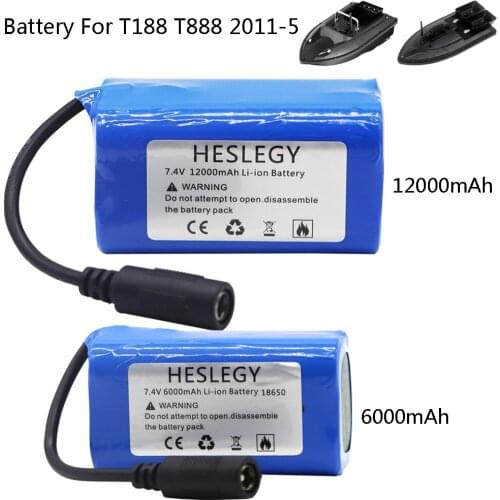 7.4V 12000Mah 6000Mah upgrade Battery For T188 T888 2011-5 V007 C18 H18 So on Remote Control Fishing Bait Boats toys accessories