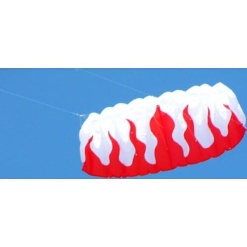 Free shipping high quality flame dual line parafoil kite rainbow sport kite with handle line for beginner wei kite factory