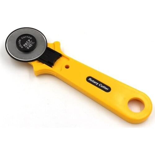 45mm Yellow Leather Rotary Cutter Sewing Tailors Cutter Leather Roller Wheel Quilting Fabric Cutting DIY Craft Cutting Tool