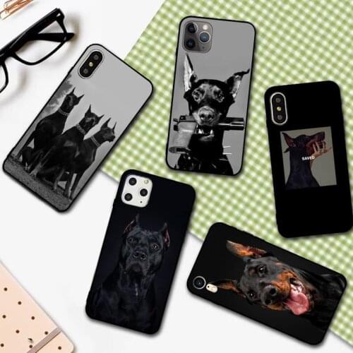 YNDFCNB Animal Dachshund Doberman dog Phone Case for iPhone 11 12 pro XS MAX 8 7 6 6S Plus X 5S SE 2020 XR cover