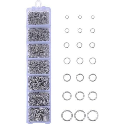 7Grid 4/5/6/7/8/9/10mm Closed Loop 1200Pcs/Box Jewelry Making Kits Necklace Chain for DIY Jewelry Findings Set Supplies Kit
