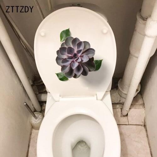 ZTTZDY 22.4*24.7CM Fresh Succulent Potted Plants Toilet Sticker Home Room Wall Decal Decor T2-0456