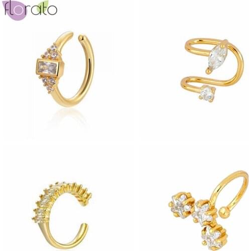 1pc Minimalist 100% 925 Silver Ladies Zirconia Ear Clips No piercings can be worn Fashion Fashion Jewelry Birthday Prom Gifts