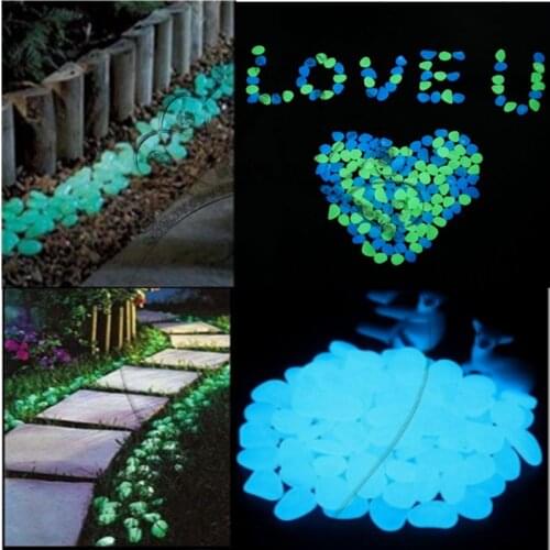10pcs Glow In Dark Garden Pebbles Stones Rocks for Walkways Garden Path Patio Lawn Fish Tank Garden Home Decor Luminous Stones