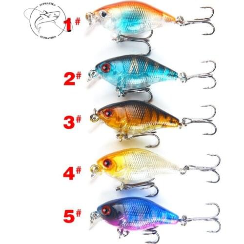 5Pcs/lot 4cm/4.6g Crankbait Minnow Crank Lure Lifelike Wobbler Laser Hard Baits For River Floating Fishing Tackle Pesca