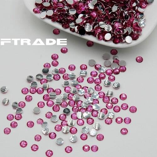 5000pcs Light Rose Colors SS20 5mm Acrylic Rhinestone Flatback Scrapbook Round Nail Clear Gems Decorative Nail DIY