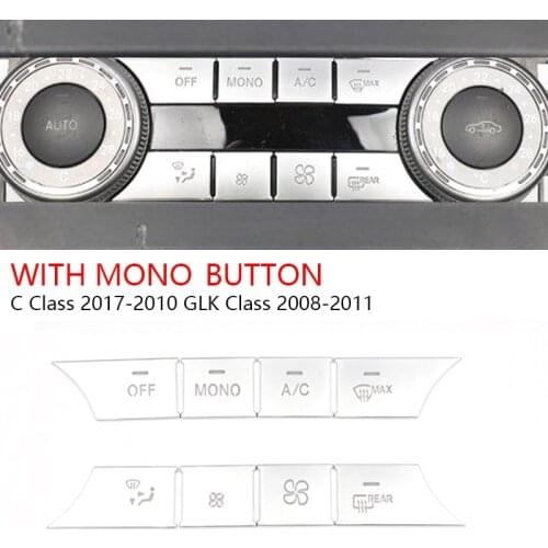 8PCS AC Dash Buttons Cover Media Volume Buttons Cover Stickers for Mercedes Benz C Class 2017-2010 GLK Class 2008-2011