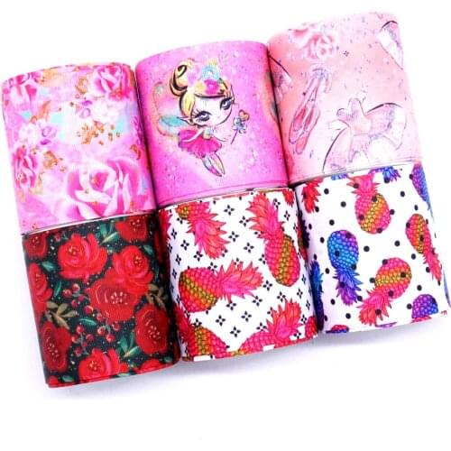 Free shipping 50 yard cartoon printed grosgrain ribbon 32229