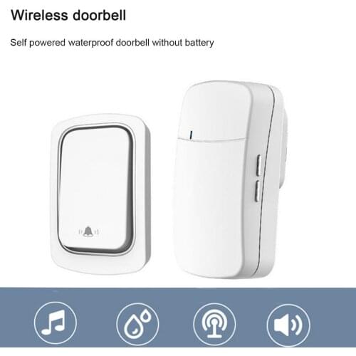 Ring Doorbell Wireless Doorbell No Battery IP68 Waterproof Self-Powered DoorBell Home Cordless Ring Dong Chime Timbre Calling