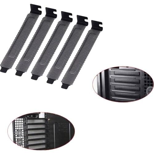 10Pcs black PCI slot Cover Dust Filter Blanking Plate Hard Steel Mesh Cooling and Ventilation Baffle Computer Related Accessory