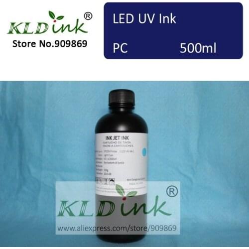 [ KLD Ink ] Compatible LIGHT CYAN LED UV Ink for inkjet UV flatbed printer with DX5 DX6 DX7 printhead ( 1 piece X 500ml )