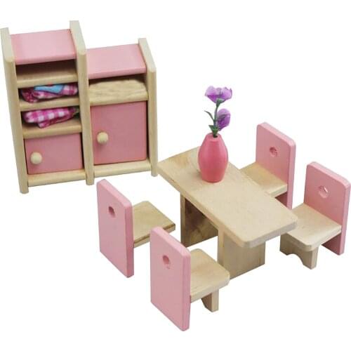 Color Wooden Doll House Furniture Doll Decoration Accessories Pretend To Play Doll Kids Simulation Furniture Miniature Toys NEW