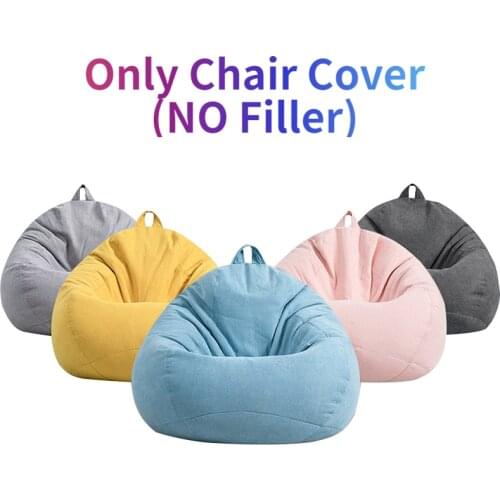 Bean Bag Sofas Without Filler Pure Color Lazy Sofa Cover Chair for Living Room Bedroom Home Tatami Lounger Seat
