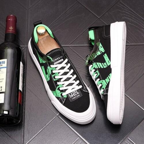 Design Mens Sneakers Text Print Pattern Causal Flats Platform Shoes Sports Sneakers Sapatos Tenis Masculino Cowboys Shoes