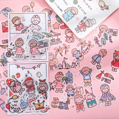 40pcs Fat planet Journal Decorative Stickers Scrapbooking Stick Label Diary Album stationery cute girl Stickers Accessories