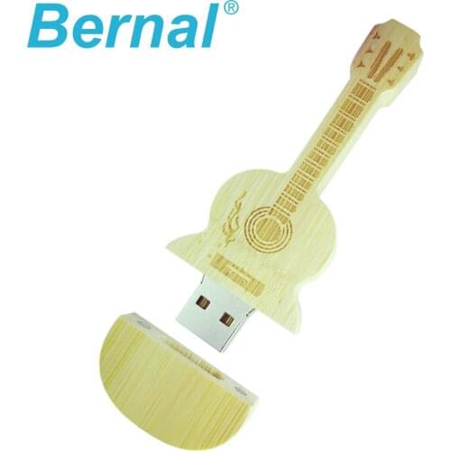 Hot usb flash drive pendrives 64GB wooden guitar pen drive 8GB 16GB 32GB MINI gift car key card usb memory stick thumb drive