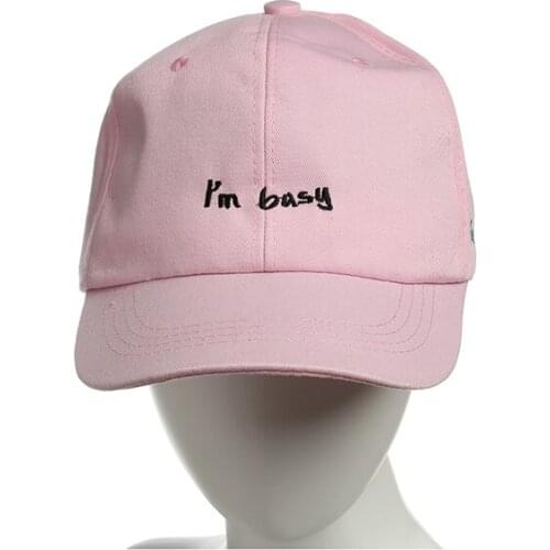 HW Boutique Baseball cap I'm busy Letter embroidery Outdoor leisure cap Loves hat Brief Edition cap Hats for women Cap men