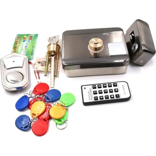 DC12V RFID 125khz EM Card Intelligent Electronic door lock Integral lock Door and Gate Access Control full kit