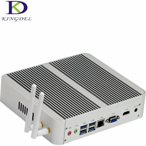 Kingdel Fanless DDR4 Mini PC Core i5 6360U Intel Iris Graphics 540 Max 3.1GHz Nettop Computer With HDMI VGA 4*USB3.0 16G+256G