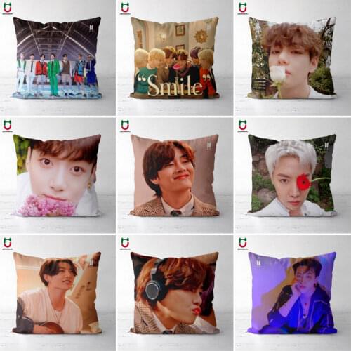 Kpop Cushion Kpop Pillowcase Butter Version 8 JK SUGA JINMIN JIN V Cushion Cover Square Poszewka 40x40CM 45x45CM