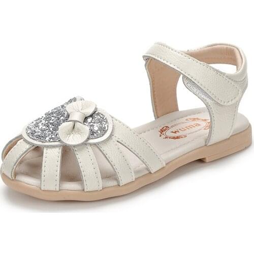 2020 Summer Genuine Leather Girls Mary Jane Sandals Flats Round Toe Velcro Party Princess School Uniform Kids Flats обувь дл