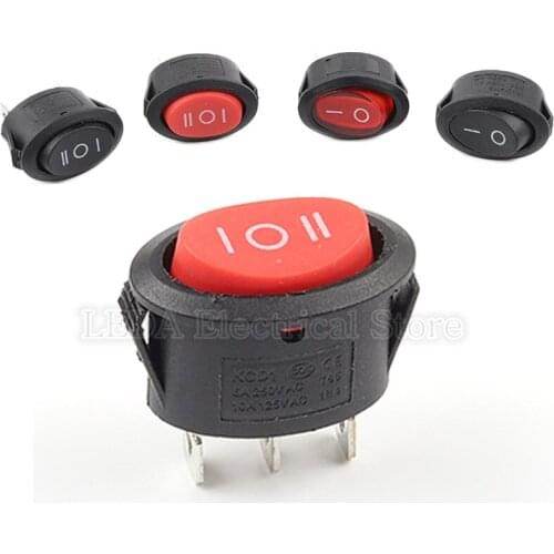 5Pcs KCD1 Mini Ellipse Rocker Switch 25X16.5mm 3Pin ON OFF 6A 250VAC Power Button Switch With Light Electric Kettle Power Switch