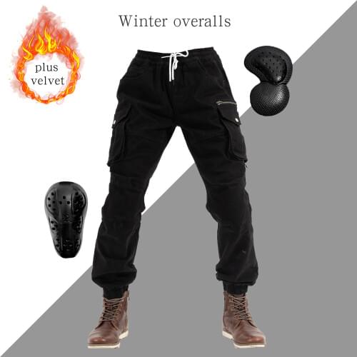 Motorcycle riding plus fleece overalls winter mens warm motorcycle pants windproof protective gear off-road motorcycle motorcyc