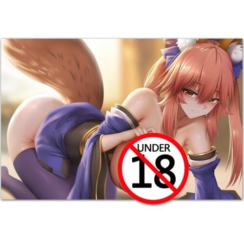 Wall Art Canvas Painting Fox Girl Pictures Adult Anime Posters and Prints For Living Room Modern Decorations