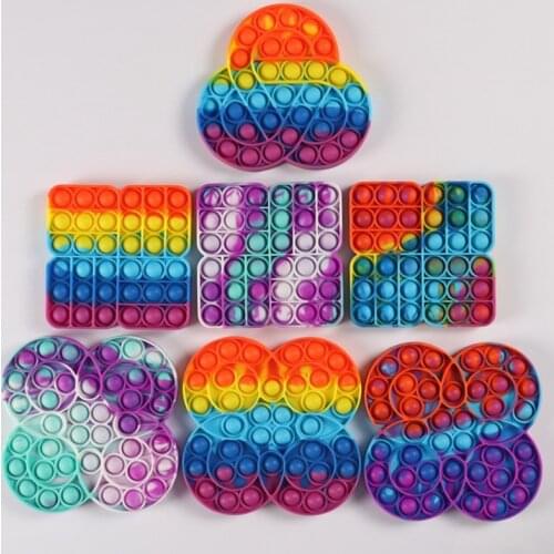 Rainbow Color Luminous Desktop Game Educational Toy Kids Early Learning Sensory Bubble Toys Adult Stress Relief Toys