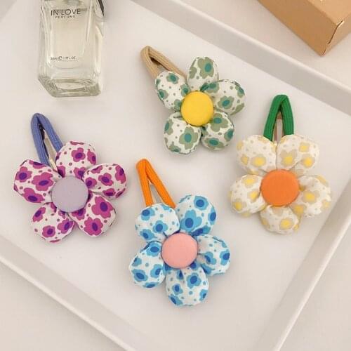 New Women Colorful Plush Cloth Flower Hairpins Girls Lovely Hair Decorate Clips Side Barrettes Headband Fashion Hair accessories