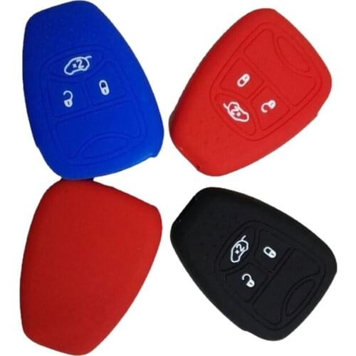 Fit For Jeep Silicone Key Case Cover Commander Compass Wrangler DODGE Ram Patriot Caravan Avenger Caliber CHRYSLER