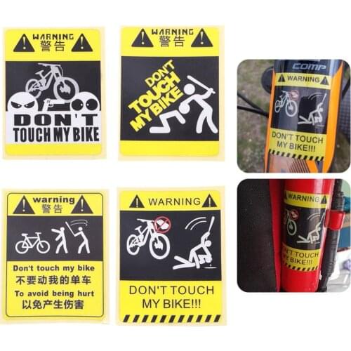 1pc DONT TOUCH MY BIKE Bicycle Warning Sticker Waterproof Decal Waterproof Decorative Cycling Accessories 4 Types