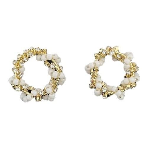 New Arrival Stud Earrings Round Metal Women Classic Simple Elegant Korean Cute Female Jewelry Korean Simple Earrings