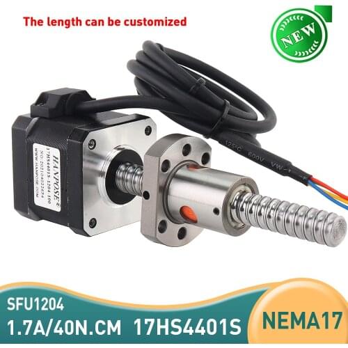 5PCS nema 17 stepper motor 3D printer motor ballscrew 12mm diameter 42BYGH cnc engraving machine 1.7A 40N.cm 17HS4401S- SFU1204