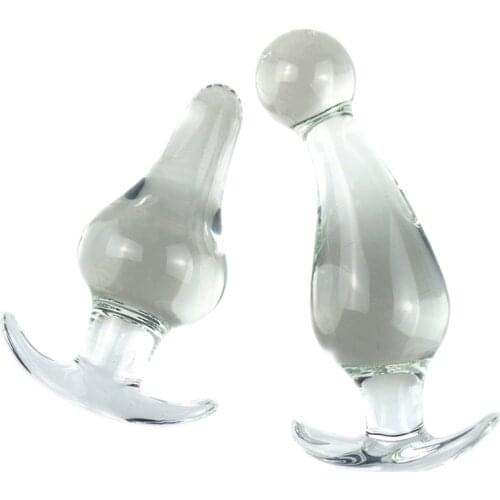 Glass Penis Dildo Anal Beads Butt Plug Anus Stimulation Adult Games Fetish Sex Toys For Women Men Gay Couples Flirting 13*4.5 CM