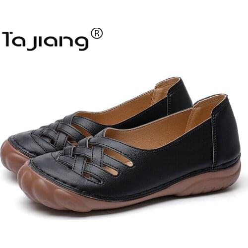 Ta Jiang Genuine New European and American womens spring and autumn single shoes round toe large size low-top soft shoes T948-4