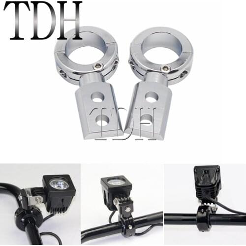360° Universal 1-1/4" Tubes Motorcycle Crash Bar Spotlight Fog Light Mounting Bracket Handlebar For Off Road Lamp Mount