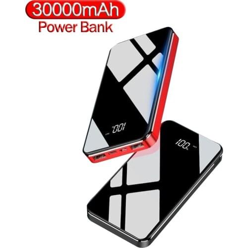 30000mAh Power Bank LED Light 65W Type-c PD Fast Charge QC3.0 Power Bank External Battery Charger for iPhone and Android