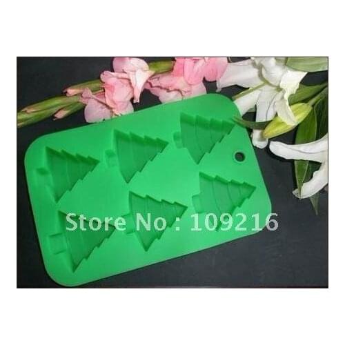 Green Good Quality 100% Food Grade Silicone Cake Mold/Chocolate Mold/Muffin Cupcake Pan Christmas Tree Mold