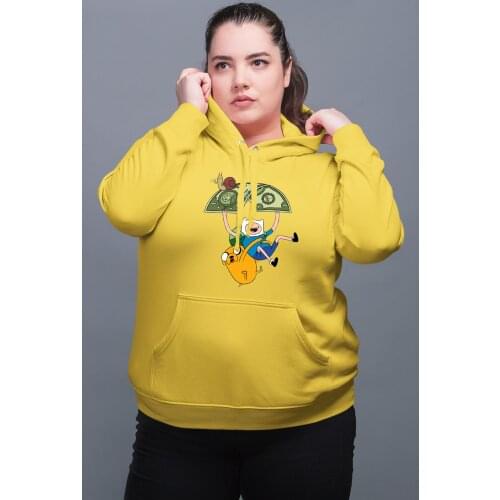 Angemiel Wear Money Sticking Finn And Jack Yellow Women 'S Hooded Sweatshirt