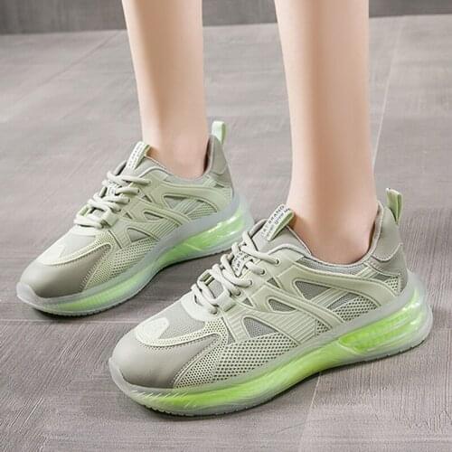 Women Casual Sport Shoes 35-40 Plus Size Buty Damskie All-match Jogging Shoes Thick-soled Vulcanized Shoes Air Mesh Flat Shoes