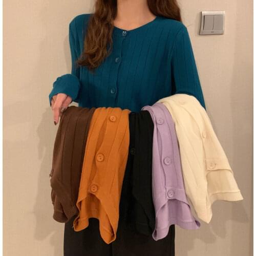 Woman Sweaters Single-Breasted Sweater Small Coat Knitwear Autumn Womens Loose Outer Tops Cardigan