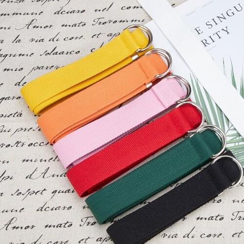 Ladies Color Tightening Belt Fashion Woven Models Canvas Belt Jeans Lazy Waist Belt Dress Fashion Decorative Belt Waist Belt