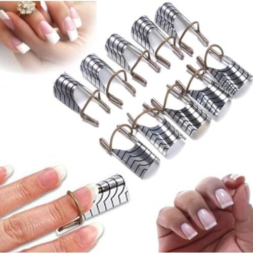 10 Pcs Reusable Nail Extension Nail Forms for UV Gel Nail Polish Guide Builder Tools Kit Acrylic French Tips Manicure Nail Tips