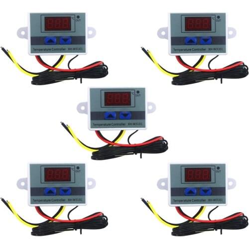 5Pcs 110-220V Ac Digital Led Temperature Controller Xh-W3001 for Incubator Cooling Heating Switch Thermostat Ntc Sensor