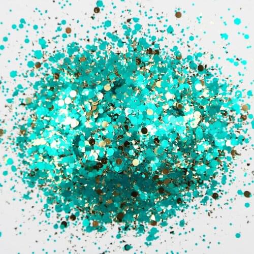 50g Nail Glitter Sequins Mixed Size Holographic Round&Hexagon Shape Chunky Laser Sparkly Flakes Slices Manicure Sequins md70