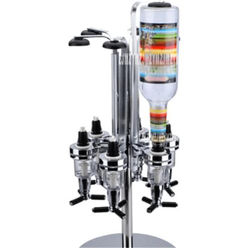 51CM Creative 6 Bottle Wine Red Rotating Cart Bar Cocktail Theroom Liquor Beverage Dispenser Rack Wine Stand Barware Pour Frame